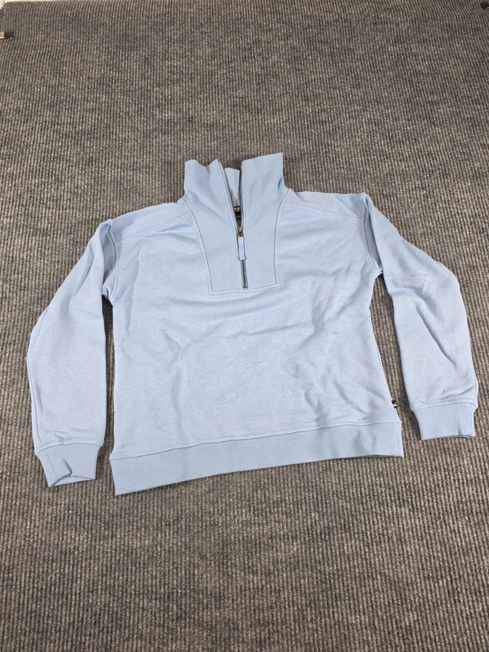 Eddie Bauer Women's Quarter Zip Unique Pullover Powder Blue Size Small NWT